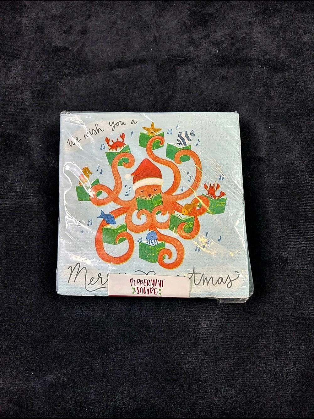 Peppermint Square Peppermint & Spirits Christmas Lunch Napkins